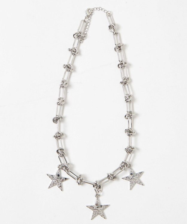 WEGO Lスターデザインチェーンネックレス シルバー