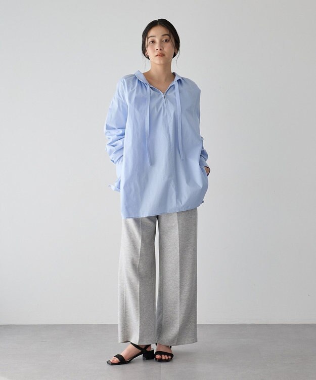 YECCA VECCA タイプライタースキッパーオーバーシャツ Sax