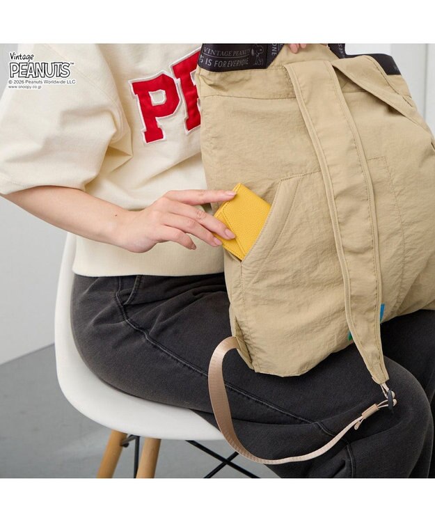 ROOTOTE 8506【ルートート】スヌーピー IP.メッケル.ピーナッツ-1D 03：ベージュ