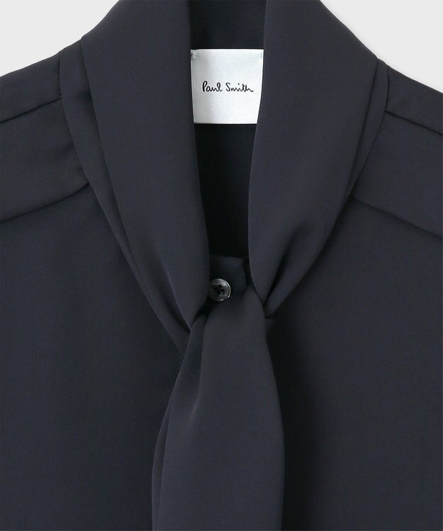 Paul Smith サテンボウタイ ブラウス ネイビー