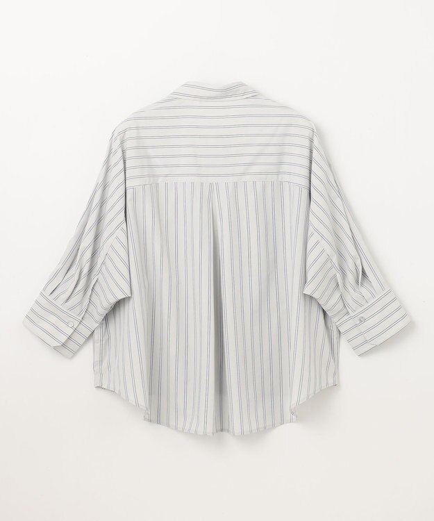 ANY L 【UVカット/抗菌防臭/速乾/手洗い可】エニィファンクション ストライプドルマンシャツ ブルーストライプ