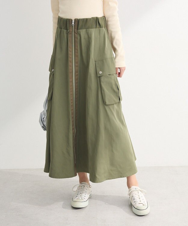 Green Parks ・ＳＵＧＡＲ　ＳＰＯＯＮ　ミリタリーフレアスカート Khaki