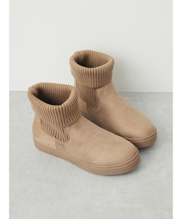 Green Parks ・ｒｉｃｈ　ｂｌｕｅ　ニットスニーカーブーツ Beige