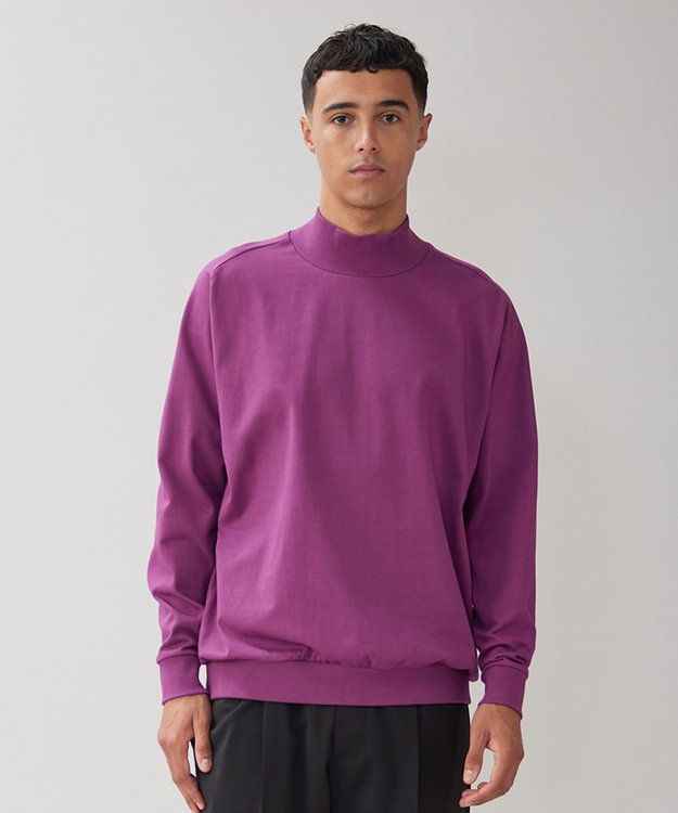 UNFILO MENS コットン モックネックTEE [23年秋冬商品] ボルドー