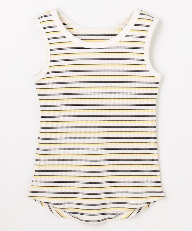 ANY テレコラウンドヘムタンクトップ ホワイトベース