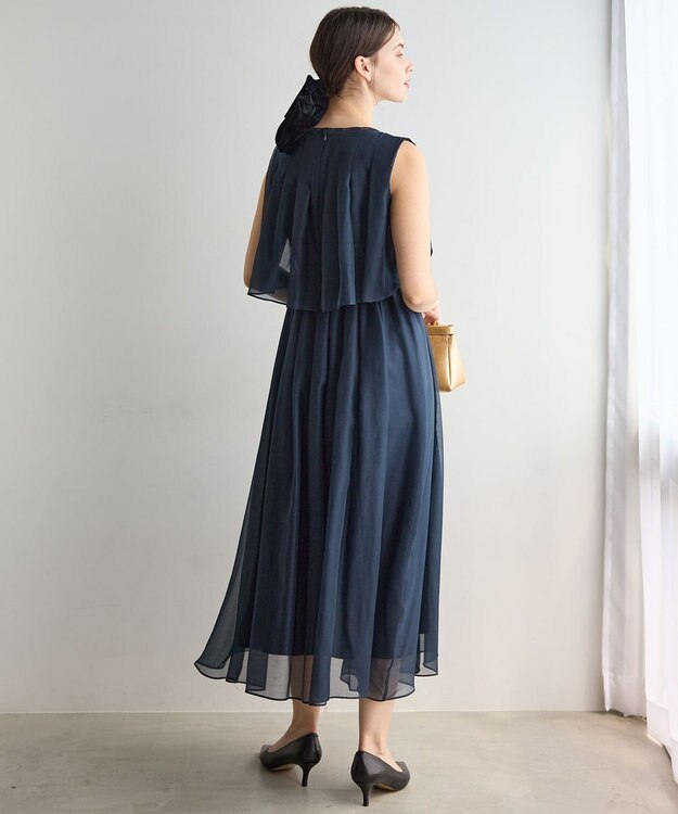 23区 【APPLAUDIR】グロッシーオーガンザ ドレス ネイビー系