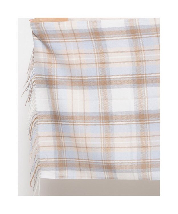 UNBILLION カシュネ cache nez / ウール混チェックストール アイボリー