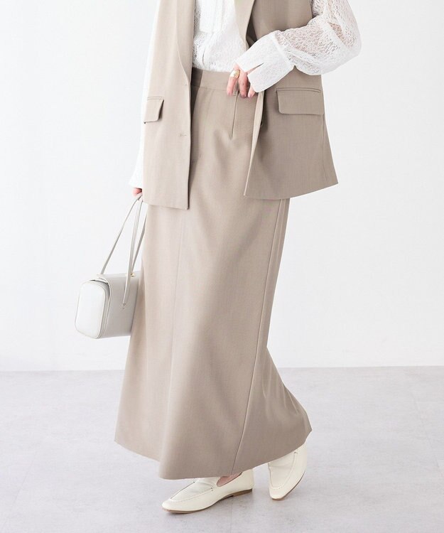 CRAFT STANDARD BOUTIQUE ＜セレモニー＞カットアウトヘムIラインスカート Beige