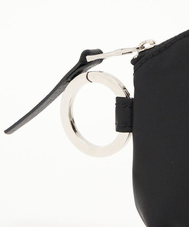 russet カラビナ付きラウンドフラットポーチ(Z-208) Black