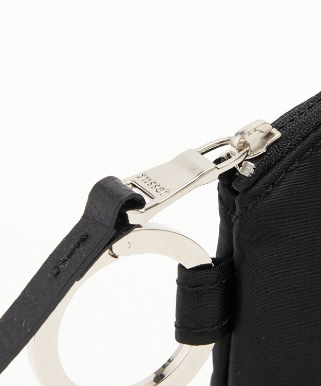 russet カラビナ付きラウンドフラットポーチ(Z-208) Black