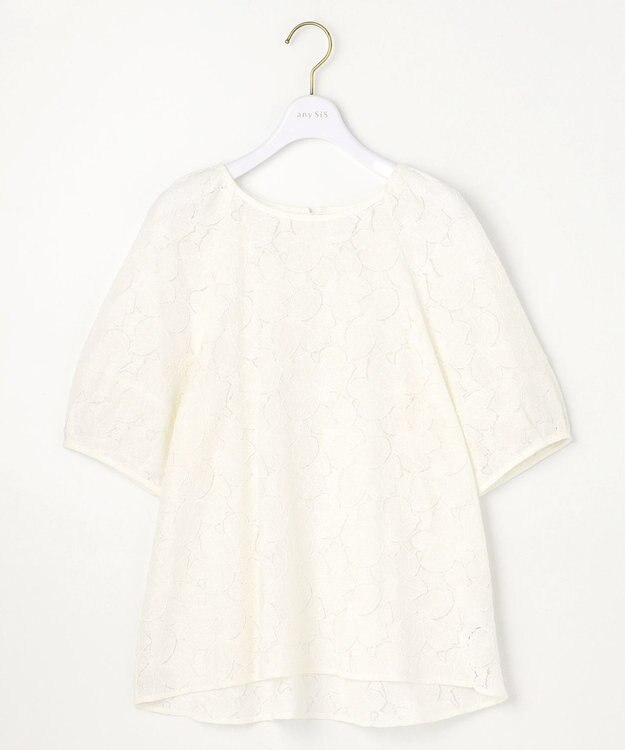 ANY SIS S 【洗える】ラグランレースＴ ブラウス アイボリー