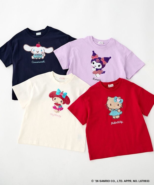 ANY KIDS 【サンリオキャラクターズ×ANY KIDS】ひんやり ミラクルスパンコール Tシャツ クロミ×ラベンダー