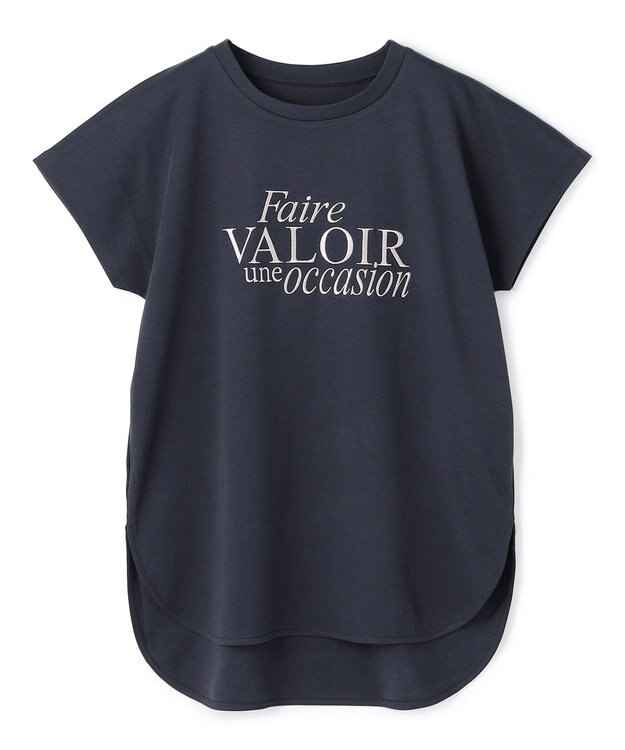 UNFILO BEAUTY FORM-T cotton ロゴ フレンチスリーブ Tシャツ ネイビー