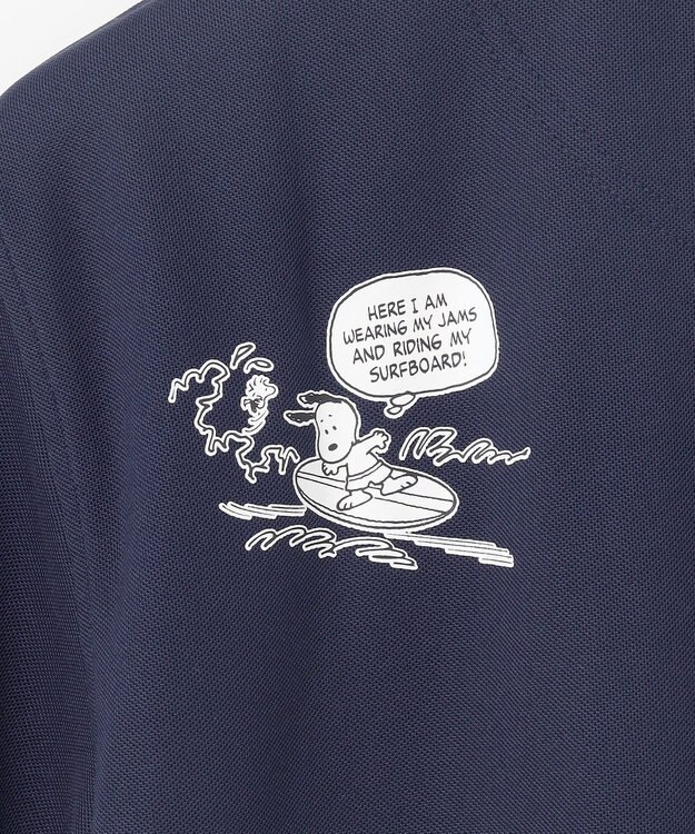 23区GOLF 【PEANUTS】【MEN】スヌーピーコラボ 半袖ポロシャツ ネイビー系