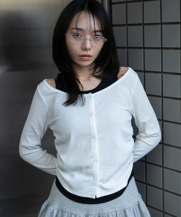 WEGO カーデドッキングレイヤードロンT ホワイト