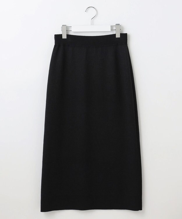 自由区 L 【洗える】リバーシブルニット セットアップ(カーディガン×タイトスカート) ブラック×グレージュ