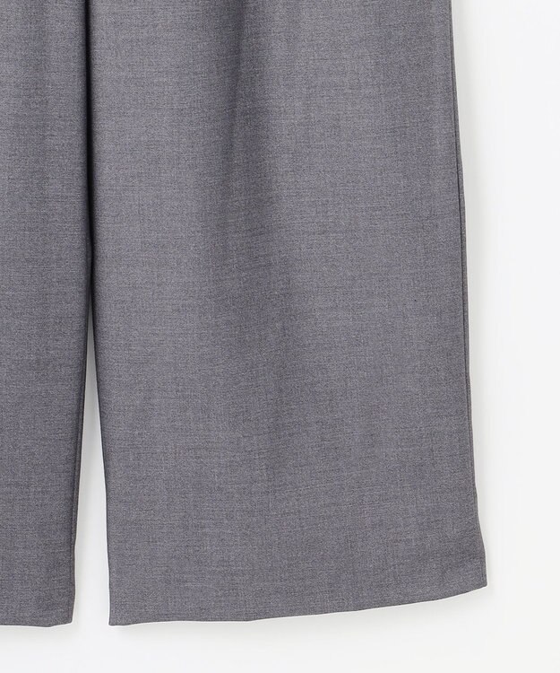 J.PRESS LADIES L 【洗える】T/Rウォッシャブルギャバ ワイド パンツ グレー系