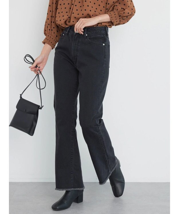 AMERICAN HOLIC マチ付きフレアデニム Black