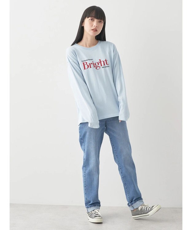 earth music&ecology レギュラーロゴロンＴｅｅ Blue