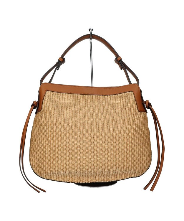 INTER-CHAUSSURES 【LORISTELLA】2WAY異素材コンビネーションショルダーバッグ ブラウンコンビ