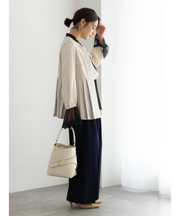 Te chichi 【セレモニーアイテム】2タックワイドパンツ（セットアップ可） ネイビー