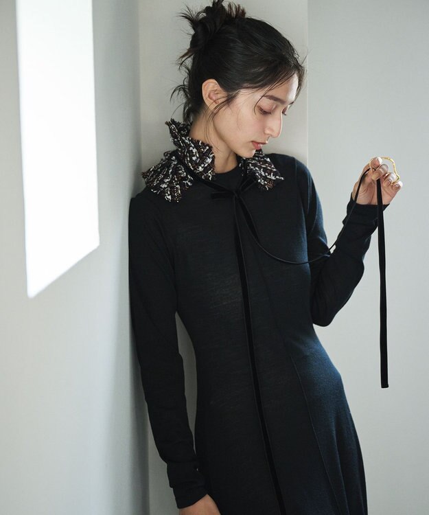 #Newans オリガミデザインベルト ネイビー(ツイード)