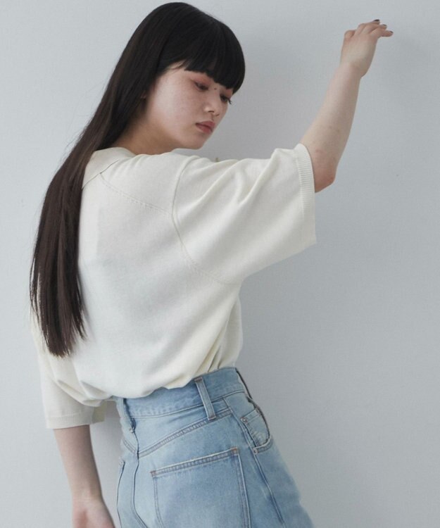 WEGO 【ユニセックス着用ITEM】スキッパーニットポロ オフホワイト