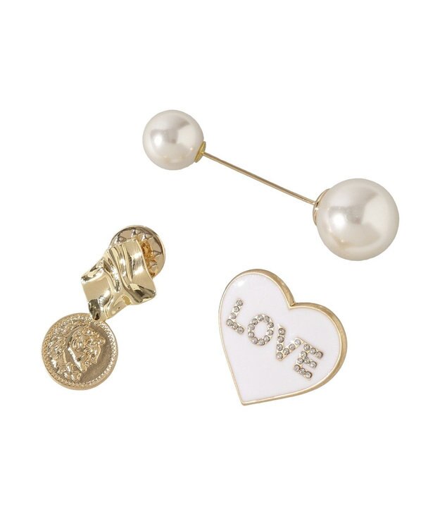 earth music&ecology ハッピーモチーフブローチセット Silver