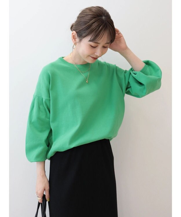 AMERICAN HOLIC 袖ボリュームニットプルオーバー Green