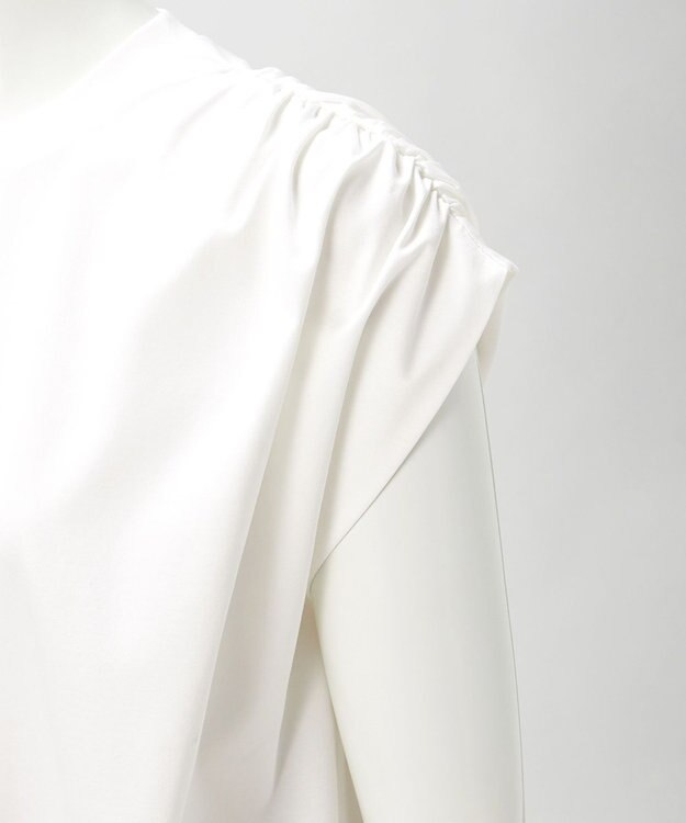 23区 S 【エステータ】ショルダータックジャージー カットソー ホワイト系