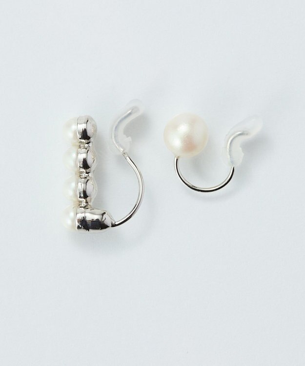 Phoebe 【金属アレルギー対応】2setラインパールイヤーカフ　シルバー/ニッケルフリー シルバー