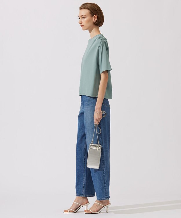 ICB 【接触冷感・UVケア・洗える】 ハイツイストスムース デザインカットソー カデットブルー系