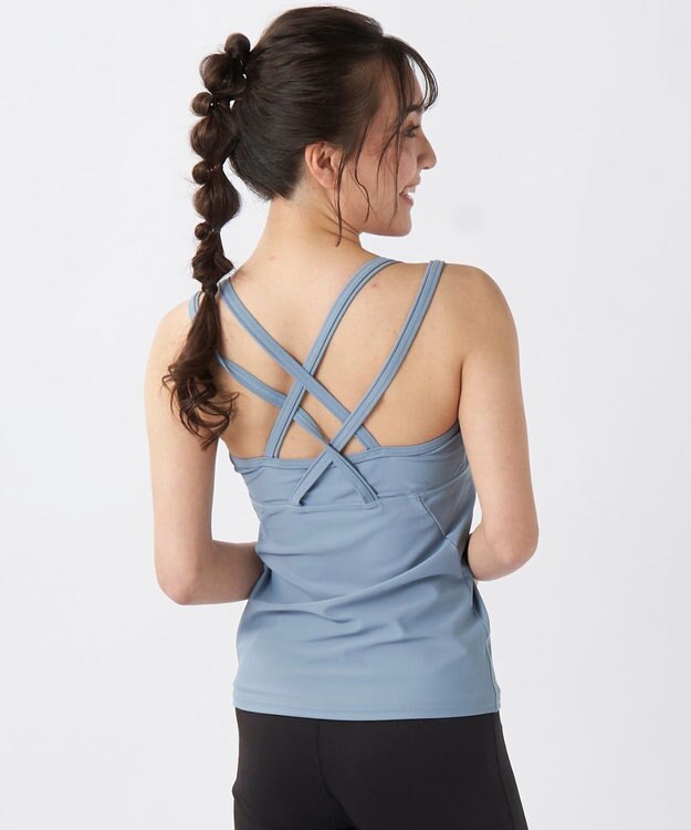 OP／FILA 【Kappa】カップ付きキャミソール フィットネスウェア サックス