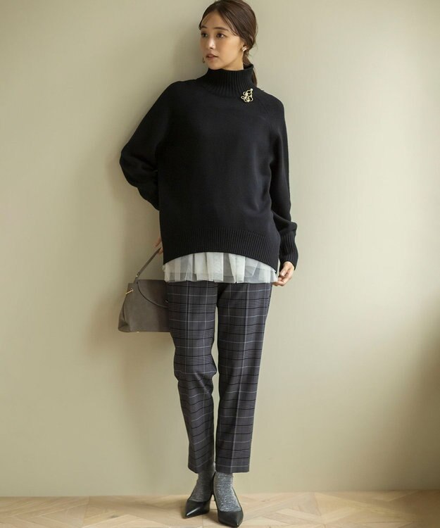 組曲 【WEB限定カラーあり】ウールライクストレッチ イージーパンツ グレー系3