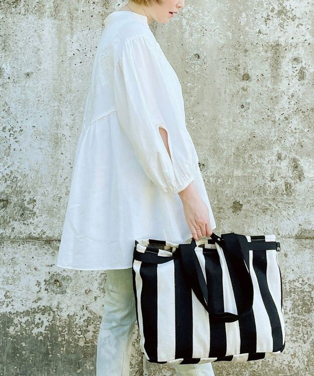 ROOTOTE 1148【大容量:ヘリンボーン】LT.グランデ.ストライプ-A 03：ブラック