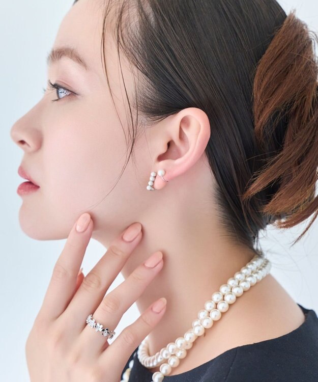 Phoebe 【金属アレルギー対応】2setラインパールイヤーカフ　シルバー/ニッケルフリー シルバー