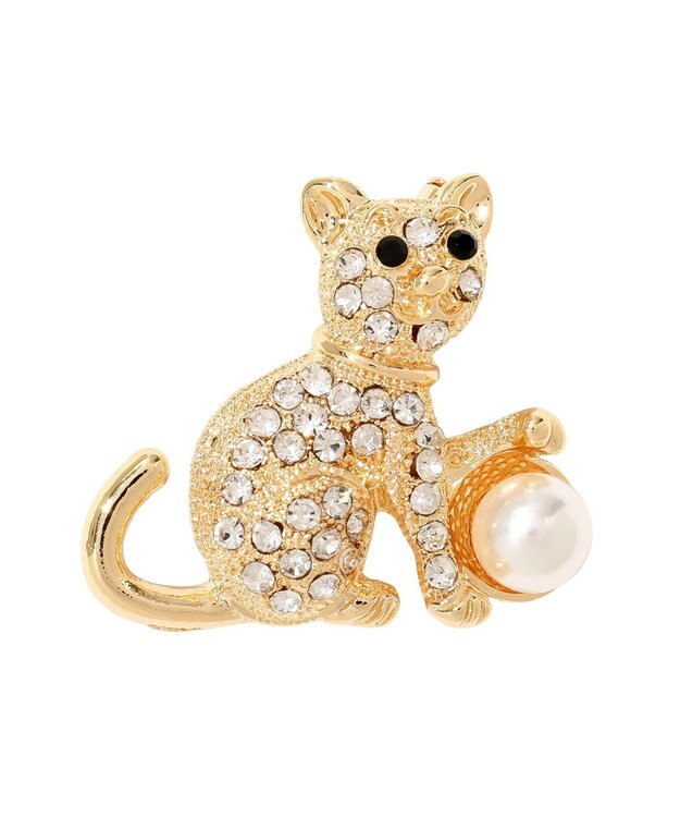 YECCA VECCA キャットパールブローチ Gold