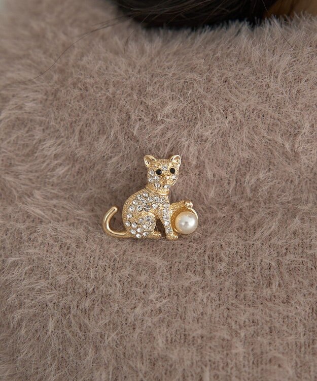 YECCA VECCA キャットパールブローチ Gold