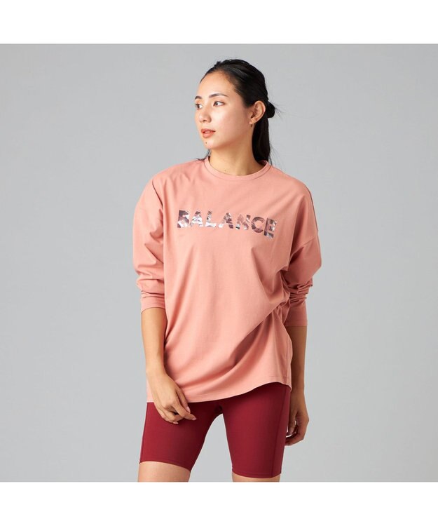 Chacott Chacott BALANCE HandsomeCotton ロゴTシャツ サーモンピンク