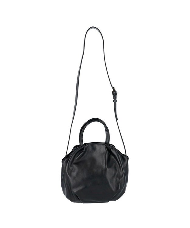 tsumori chisato CARRY ラムギャザー 2way ハンドバッグ ショルダーバッグ ブラック