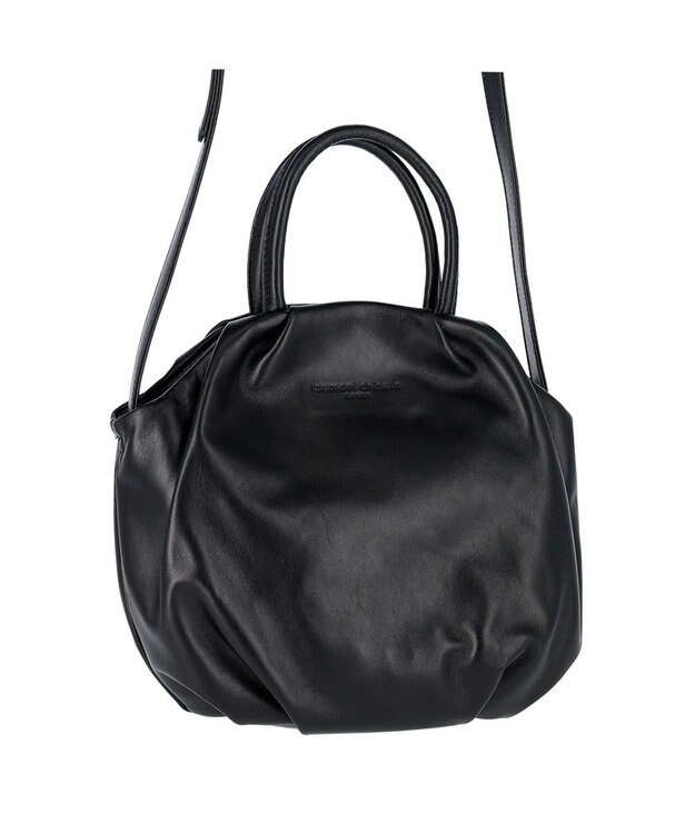 tsumori chisato CARRY ラムギャザー 2way ハンドバッグ ショルダーバッグ ブラック