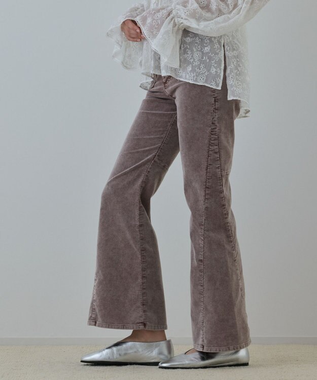 GRACE CONTINENTAL コーデュロイフレアパンツ ボルドー