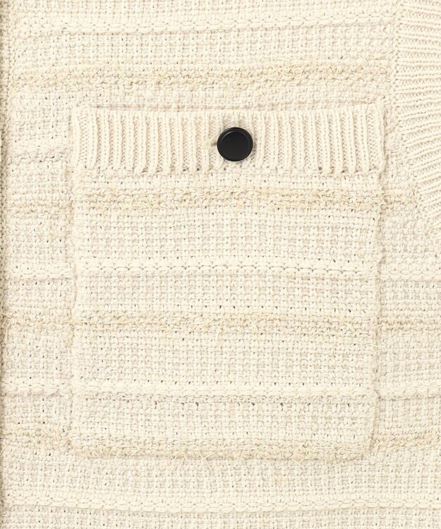 自由区 S 【洗える】テクスチャーコットンブレンドニット ベスト ライトベージュ