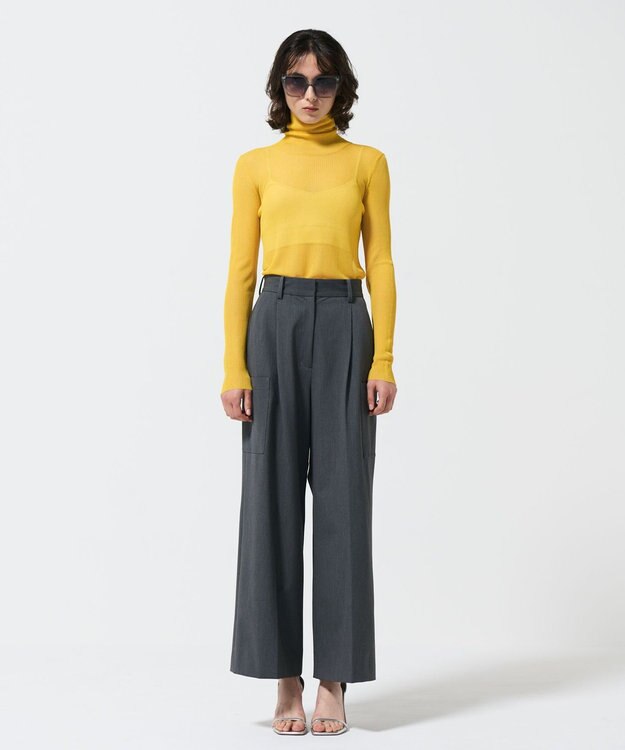 GRACE CONTINENTAL シアーリブタートルトップ イエロー