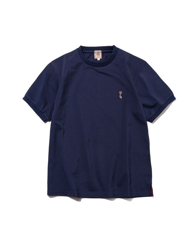 J.PRESS MEN 新デザイン【BULLDOG BOY】カノコレジメン クルーネック Tシャツ ネイビー系