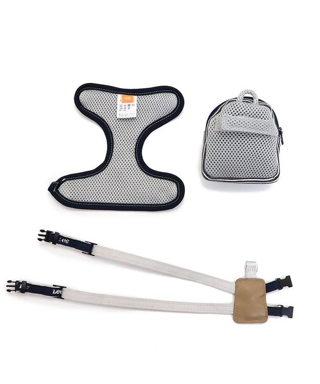 PET PARADISE Ｌｅｅ ヒッコリーリュック付きハーネス 【３Ｓ】 紺（ネイビー・インディゴ）