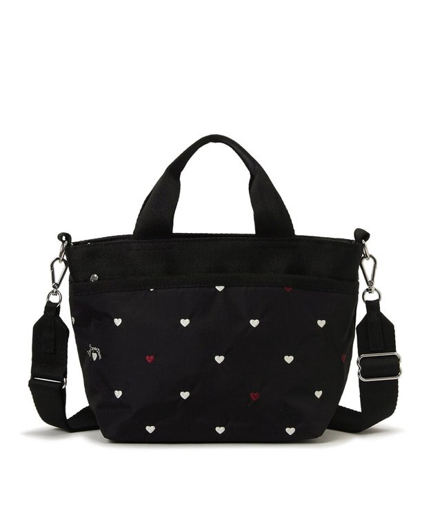 LeSportsac SMALL BUCKET TOTE/レッド/ホワイトハートEMB レッド/ホワイトハートEMB
