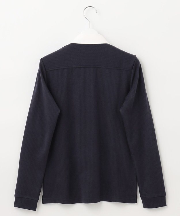 23区GOLF 【WOMEN】【日本製】クレリックカラー 長袖シャツ ネイビー系