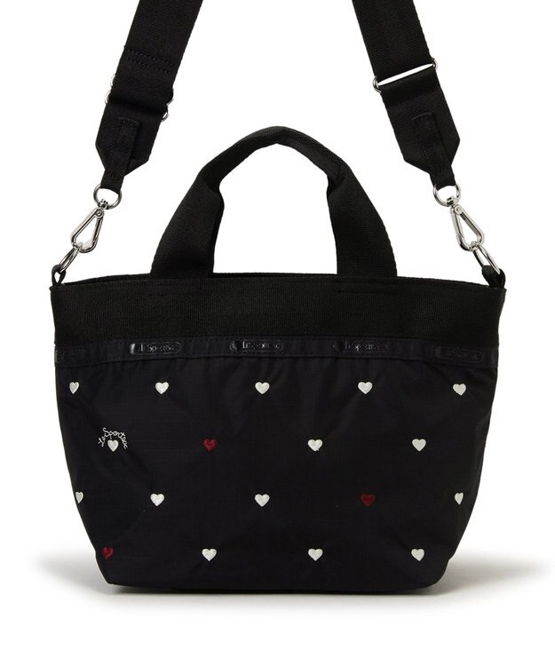 LeSportsac SMALL BUCKET TOTE/レッド/ホワイトハートEMB レッド/ホワイトハートEMB