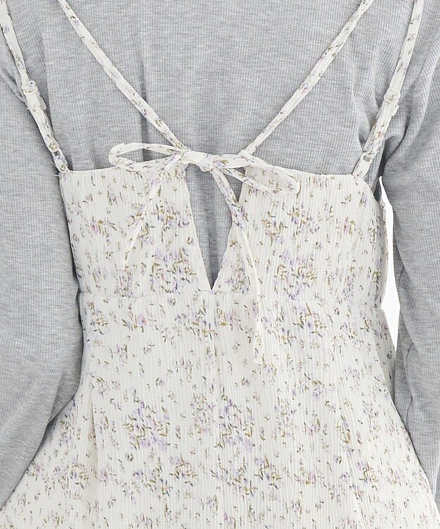 earth music&ecology フラワーバッククロスキャミワンピース Ivory